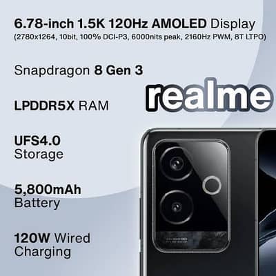 Realme GT6 China 16/512 New Condition Moon Black Design SD 8 Gen 3
