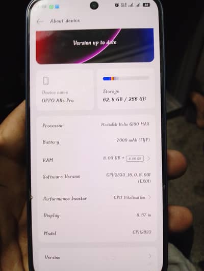 oppo a6s pro 10/10 ha full box ha 8/256 Gb ma ha 03067690798