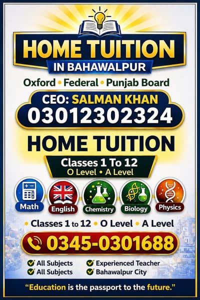 Tutor available for your beloved children exams preparation