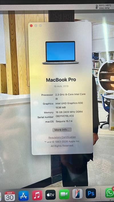 MacBook Pro 2019 (Intel core i9) 16GB Ram