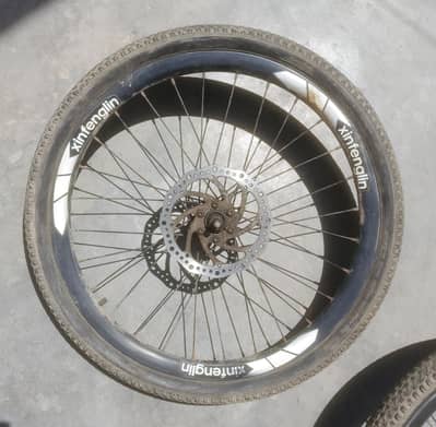 bycicle rims with tyre front and back