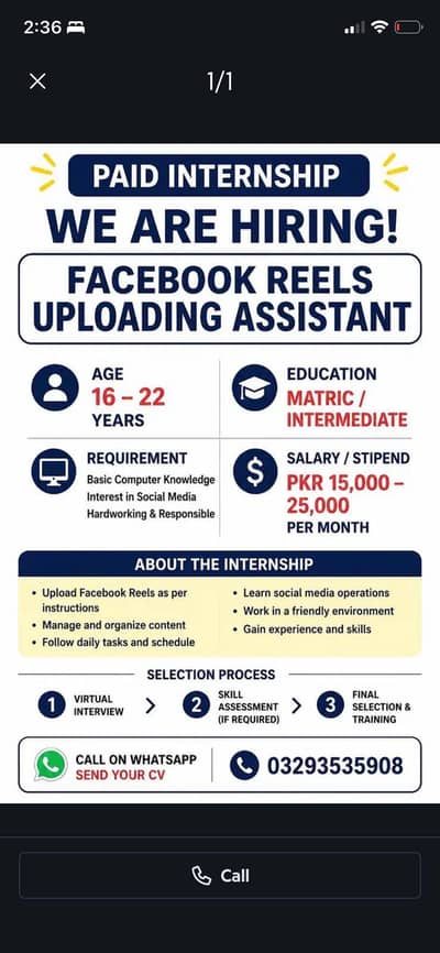 Facebook Page Handling  | Urgent Hiring | Jobs