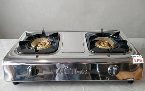 2 Burner Gas Stove Stainless Steel | LPG Cooking Stove | Heavy Burner