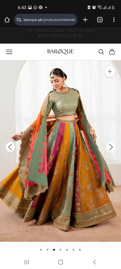 Baroque formal lehnga choli for sale