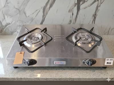 2 Burner Stainless Steel Gas Stove | Heavy Duty Kitchen Stove | NG