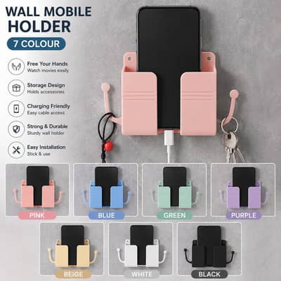 adjustable wall mobile holder available in 7 colour easy to use