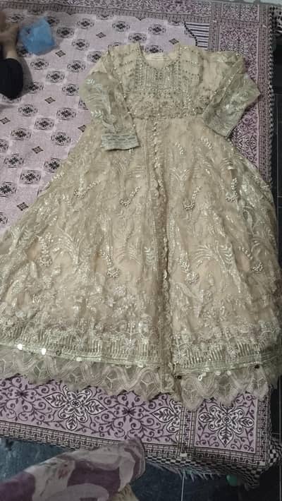 skin golden maxi party wear