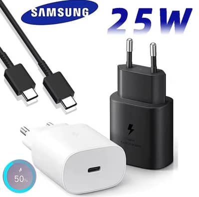 Original Samsung 25W Super Fast Charger with cable And Without Cable