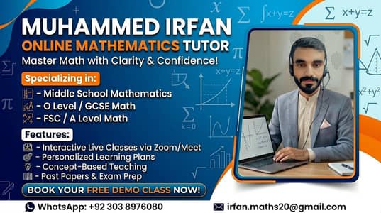 Online Math Tutor - O Level / GCSE / Matric & F. Sc