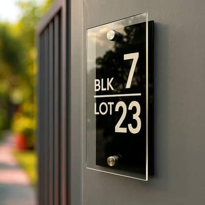 Acrylic House Name/Steel/ glass house plate manufacture Services