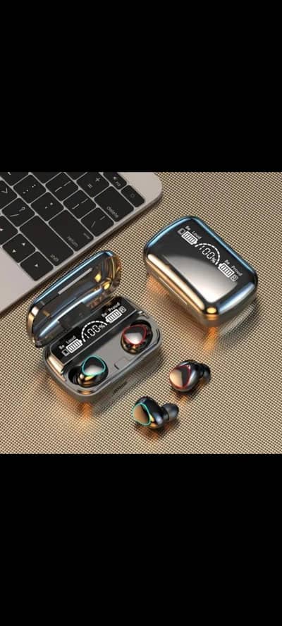 M10 Digital Display Earbuds Black ABS Sweat Resistant