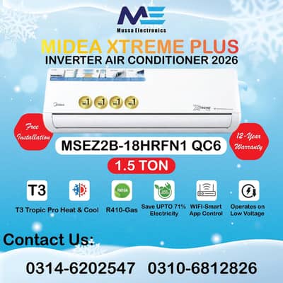 Midea Xtreme Series - Wall Mounted DC Inverter R410 T3 Air Conditioner