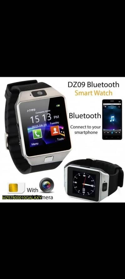 DZ09 Bluetooth Smart Watch with Camera & SIM Card