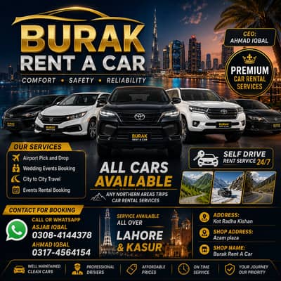 Rent a car/Car Rental services/car rental near me/Car rental in Lahor