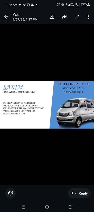 sarim pick n drop service