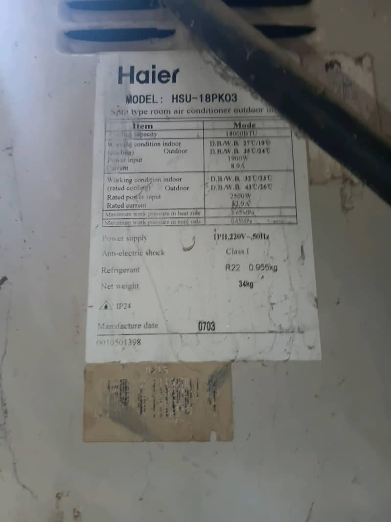 haier AC split unit 4