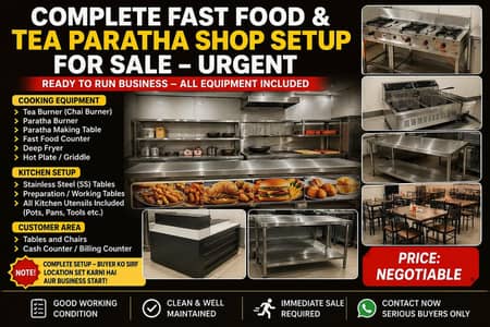 Complete Fast Food / Tea & Paratha Setup for Sale (Urgent)