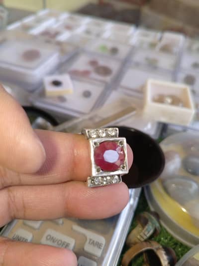 Natural ruby % original African Ruby in handmaid Silver ring 