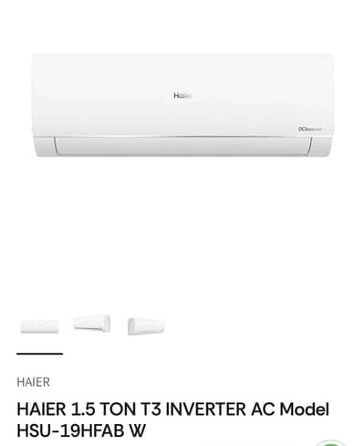 Haier Split AC 1.5 Ton T3 DC inverter