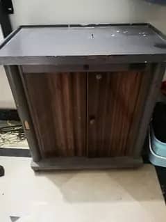 wooden trolley with lock +strong old wood)