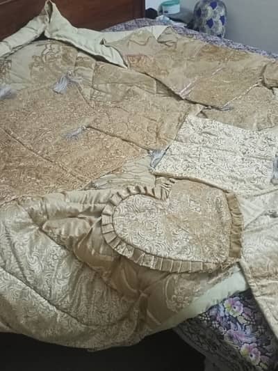 Golden palachi bridal bed set