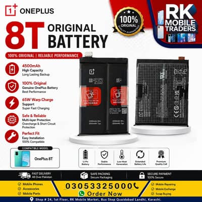 OnePlus 8T Original Battery BLP801 4500mAh | 65W | KB2000 KB2001