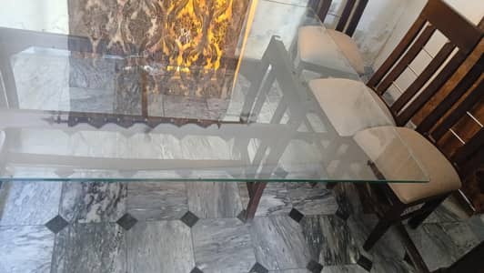 6chairs with dinning table mirror