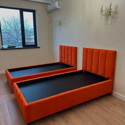 Poshish bed, Modern bed set, wooden almari, pure wooden single beds