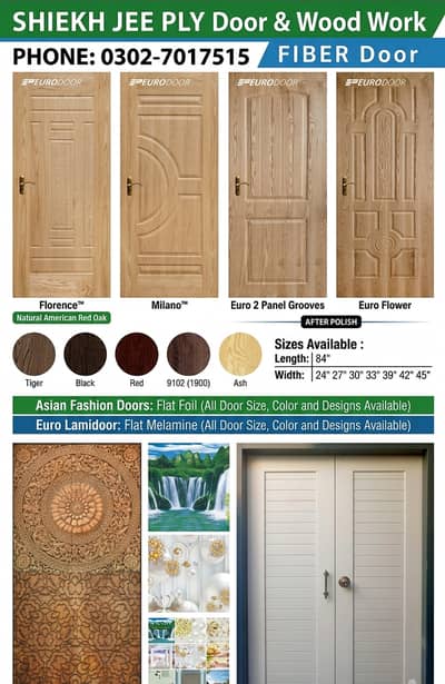 PVC Doors | Fiber Door ASH Ply Door | Malasian Melamine Door