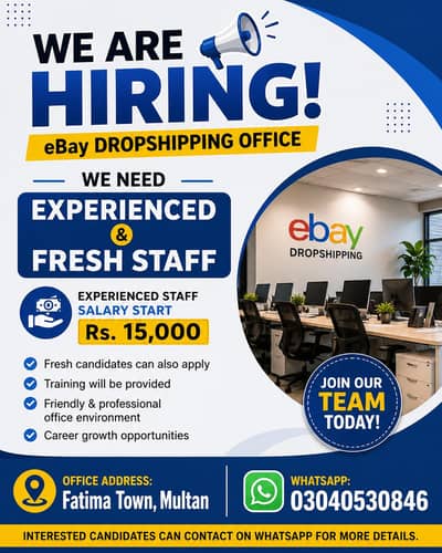 Need staff for Ebay dropshipping work