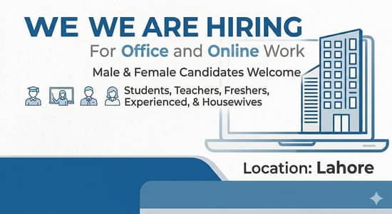 we are hiring male and female for work
