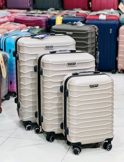 Full unbreakable 3 piece luggage bags 