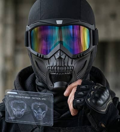Premium Skull Goggles Mask – Full Face Tactical Protection for Bikers