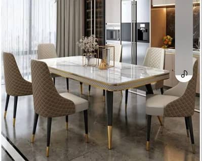 6 seater dining table, wooden table, restaurant dining set, café chair
