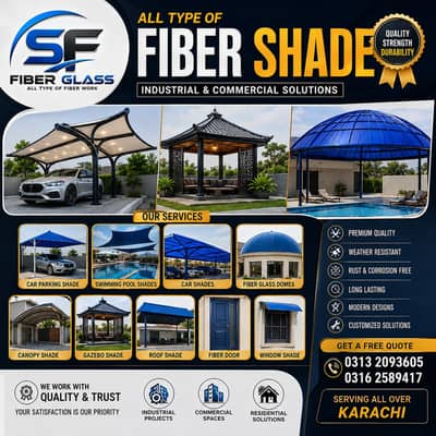 Car parking shades - Fiber sheds - Fiber shades sheet - Gazebo Shade
