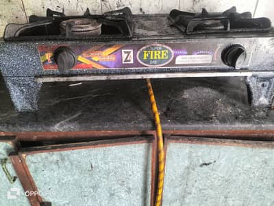 Double side Gas Chulha, Tawa & Cylinder for sale