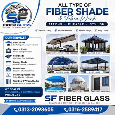Fiber Glass Shade - UV Sheet - Parking Shade - Canopy Shade - Shades
