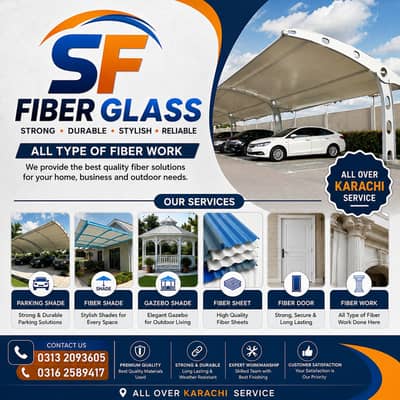Fiber Glass Shade - Folding Canopy - Parking Tensile Shade - Car Shade