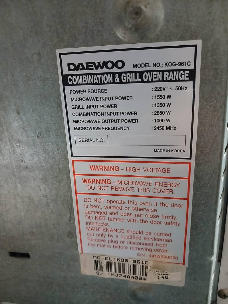 Daewoo Microwave/Grill 1
