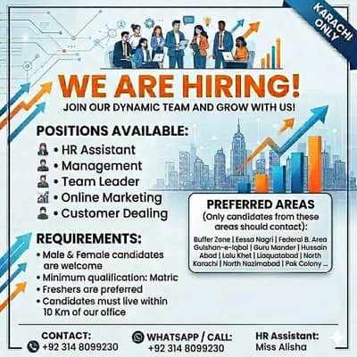 Indoor Office Work || Male & Female || Office Work || Fresher