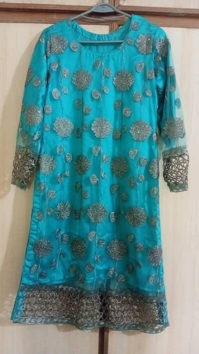 ready to wear net and silk outfit