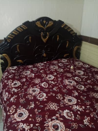 double bed wooden