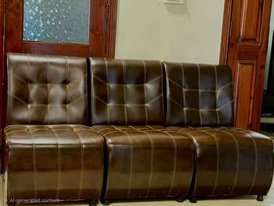 Sofa set - 7 seater - Brown