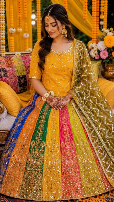 bridal lehnga for mehndi,mayon