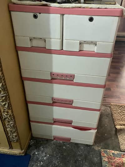 baby pink & white kids small wardrobe