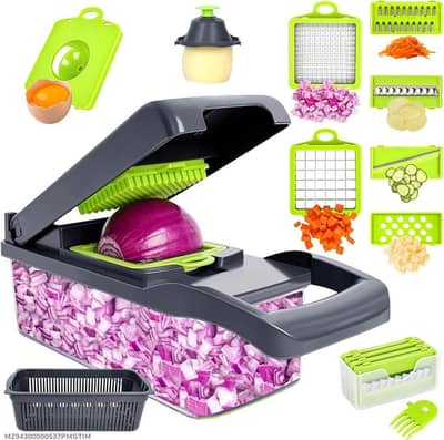 16-Piece Vegetable Cutter with Chopping Blades Set