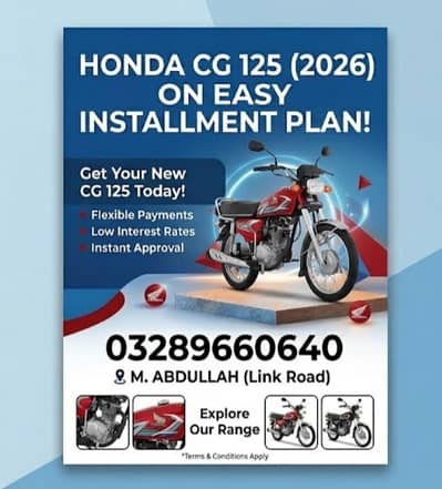 Honda CG 125 2026 available on installment