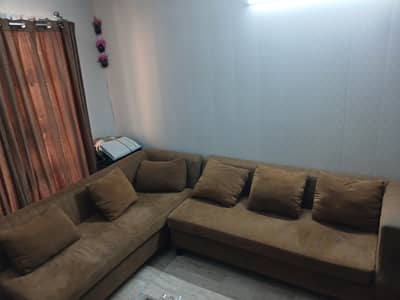 L shaped sofa and wardrobe