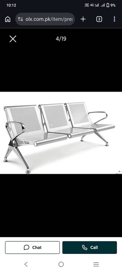 3 pice stainless Steel Chairs