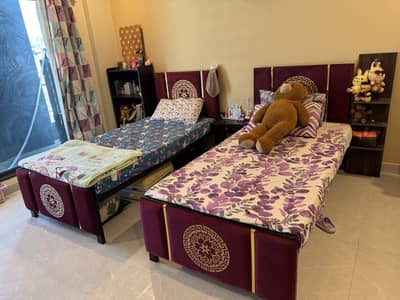 2 iron single bed